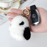 1Pc Faux Fur Rabbit Keychain Pendant Fluffy 8cm