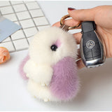 1Pc Faux Fur Rabbit Keychain Pendant Fluffy 8cm