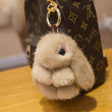 1Pc Faux Fur Rabbit Keychain Pendant Fluffy 8cm