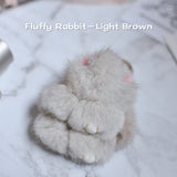 1Pc Faux Fur Rabbit Keychain Pendant Fluffy 8cm