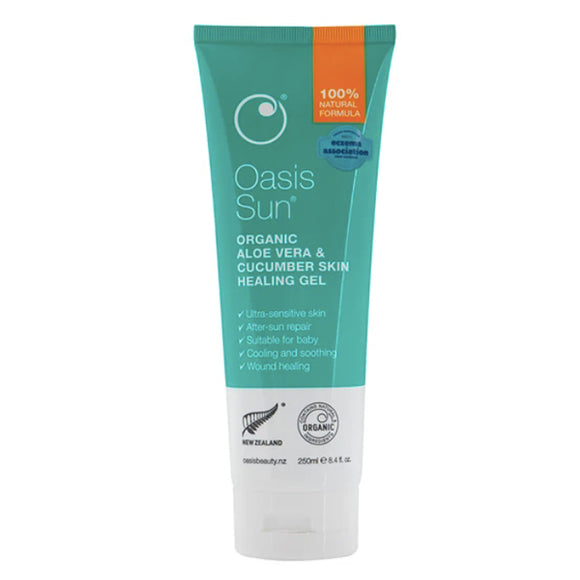 Organic Aloe Vera & Cucumber Skin Healing Gel 250ml (8.4 fl oz)