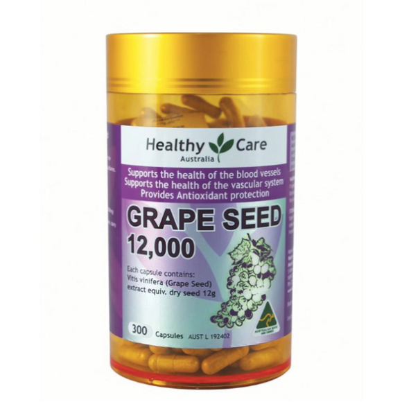 Healthy Care Grape Seed Extract 12000 Gold Jar 300 Capsules
