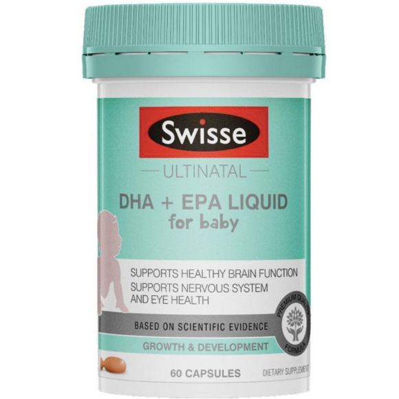 Swisse Ultinatal DHA + EPA Liquid for Baby 60 Capsules