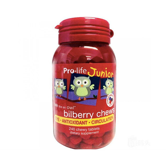 Pro-Life Junior Bilberry Chews Tablets 240 Vision Care