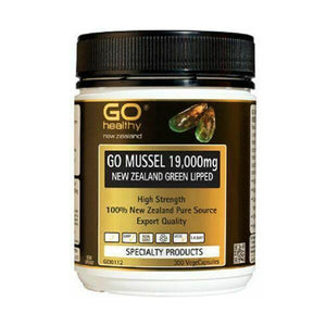 Go Healthy GO Mussel NZ Green Lipped Mussel 19,000 300 Capsules HIGH STRENGTH