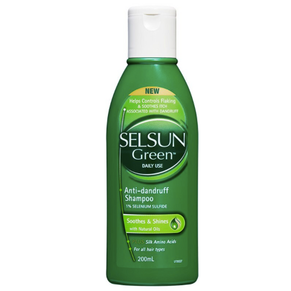 Selsun Green Dandruff Soothes and Shines With Natural Oils Shampoo 200ml