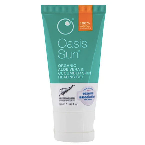 Oasis Organic Aloe Vera & Cucumber Skin Healing Gel 50ml (1.69 fl oz)