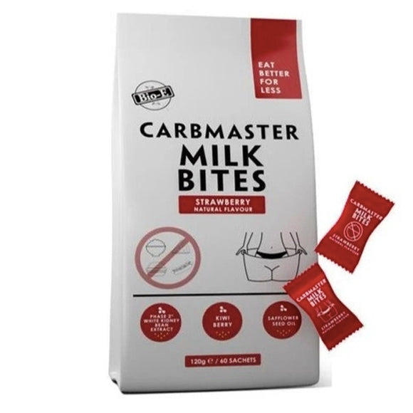 Bio E-Carbmaster Milk Bites Strawberry Natural Flavour 60 Sachets 120g